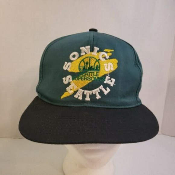 Vintage NBA Official Licensed Product Seattle Supersonics Snapback Green Hat - Picture 1 of 10